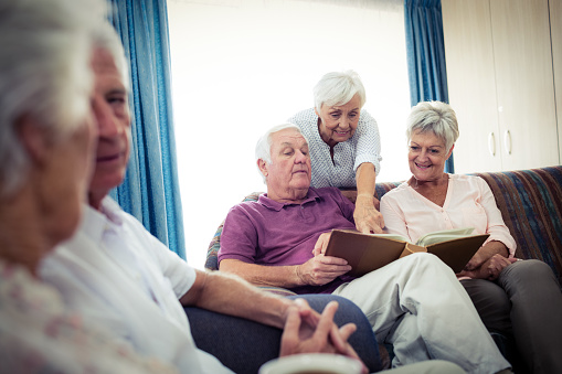 Seniors looking at pictures